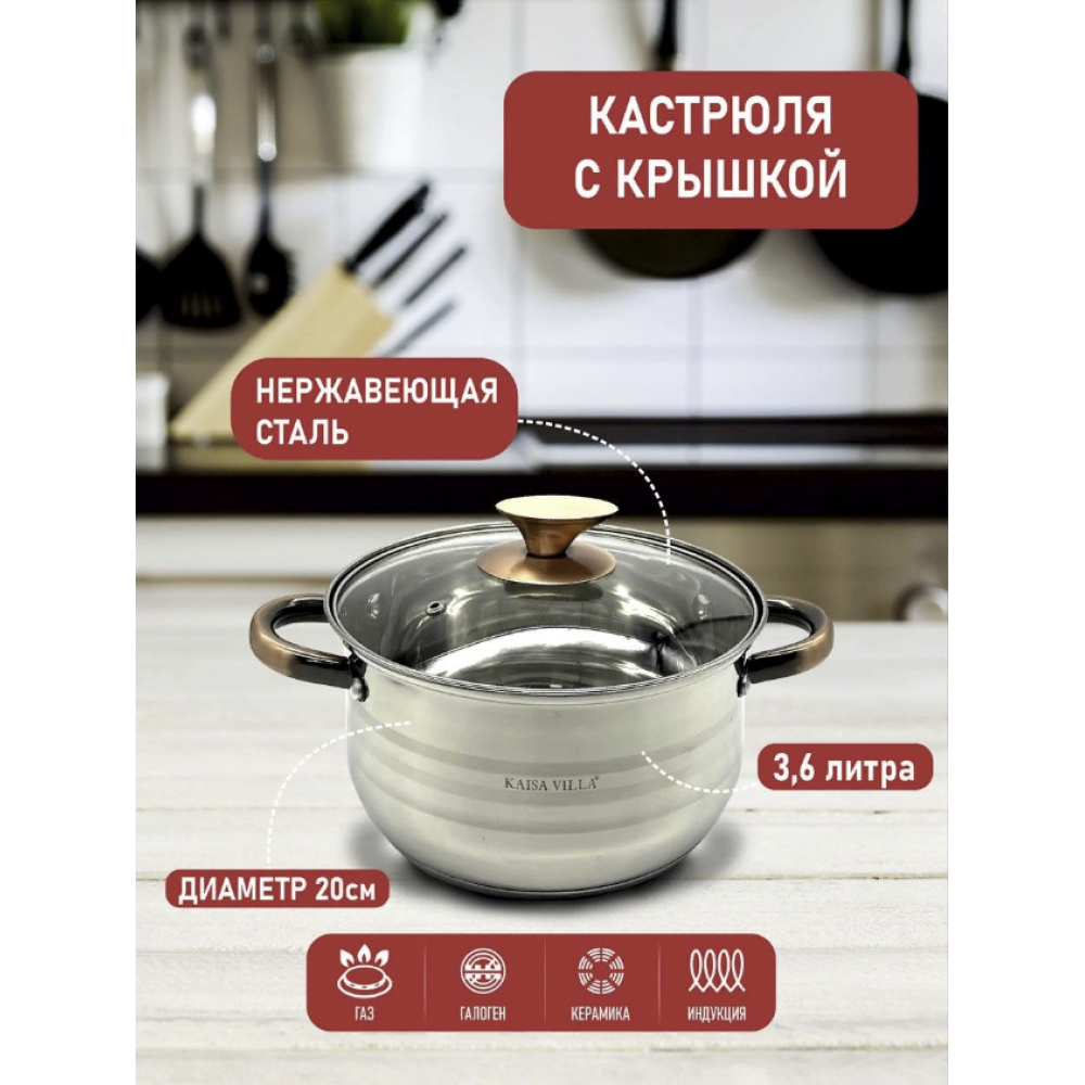 Набор кастрюль для кухни KAISA VILLA (KV-6605)