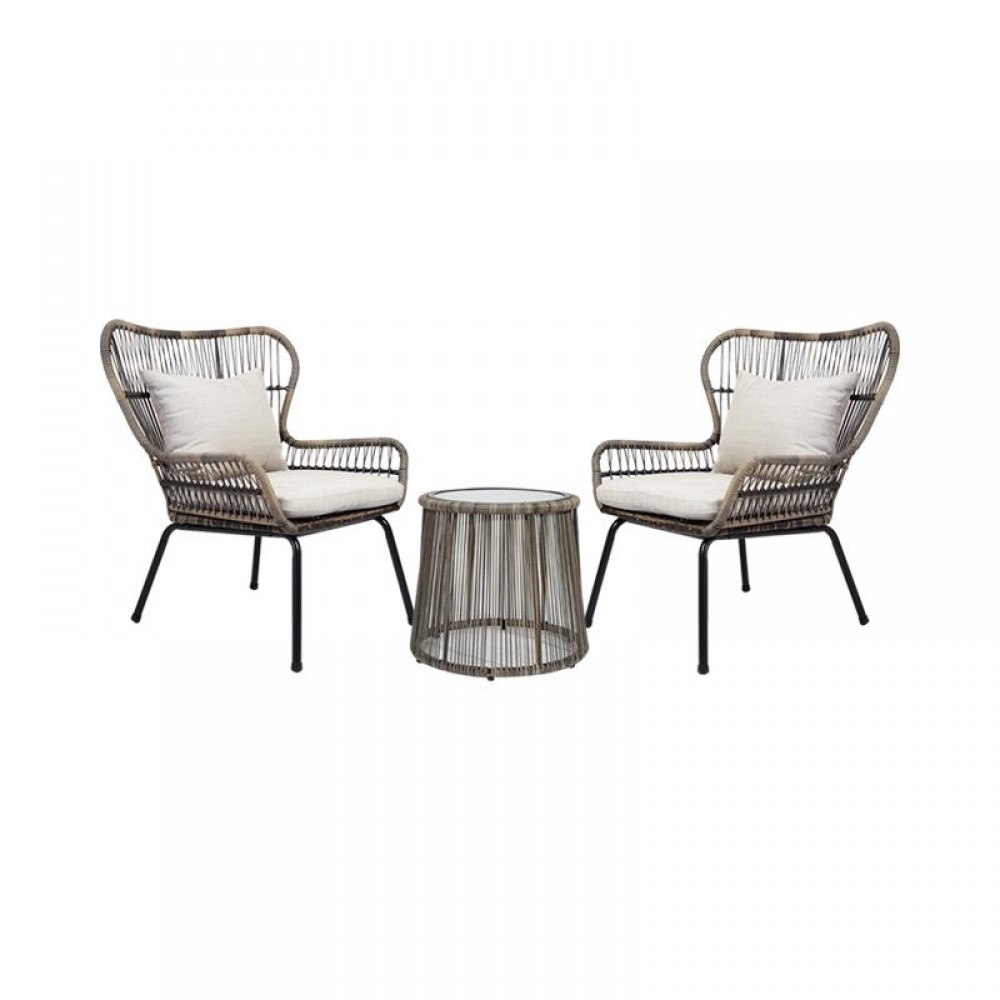 Набор 2 стула и стол-подставка из ротанга Xiaomi MWH Lennon Rattan Chair 3 Piece Set Combination Brown